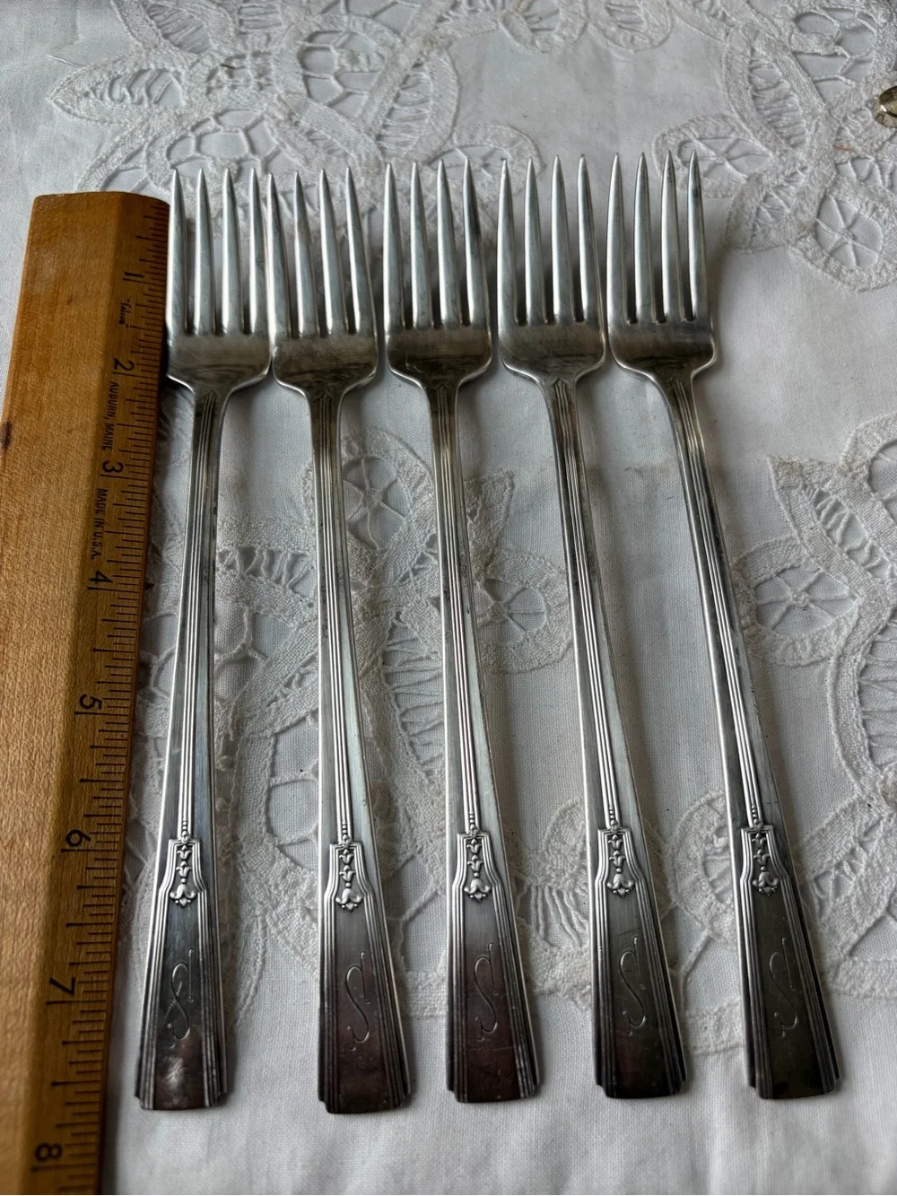 Revelation 1938 International Silver silver plate grille forks art deco flatware